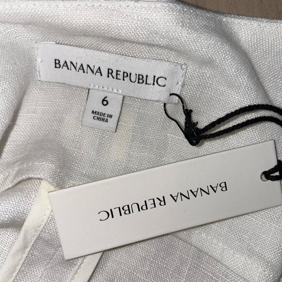 Banana Republic White Linen Blend Blazer | Womens Size 6 Small/ Medium - Picture 4 of 6